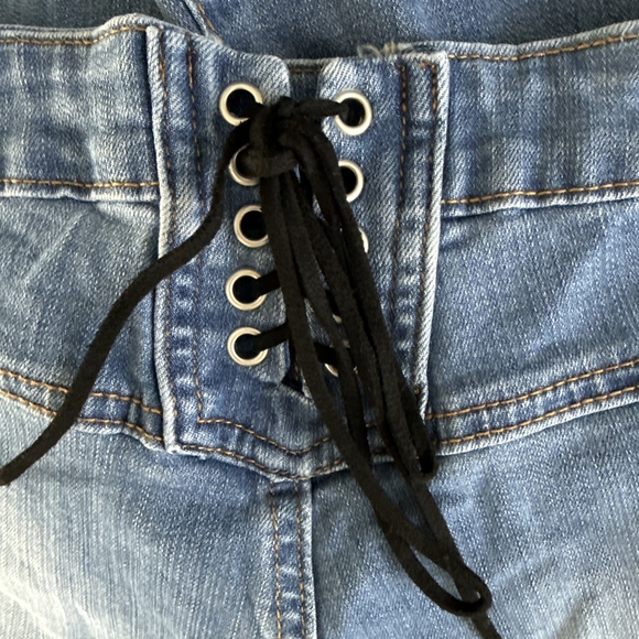 S.O.N.G. Lace Up Back Flare Jeans Size 5/27 - Picture 3 of 8